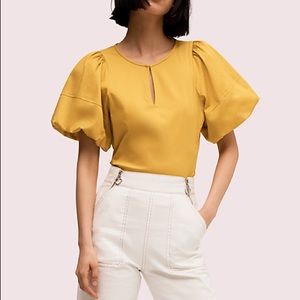 NWT Kate Spade Puff Sleeve Poplin Blouse